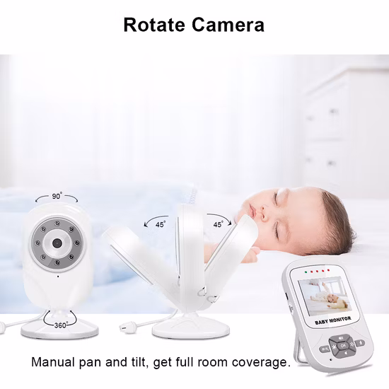 Baby monitor digitale wireless da 2,4 GHz con display LCD a colori da 2,4′