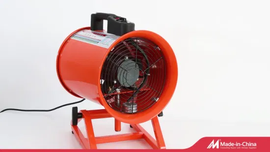 Ventola di ventilazione industriale portatile ad alta velocità da 200 mm con 2600 giri/min e flusso d'aria potente