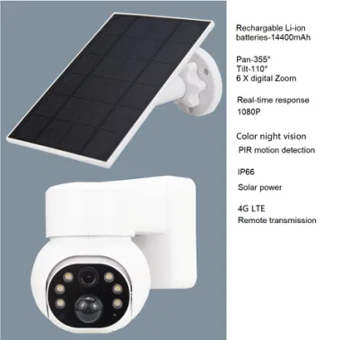 Telecamera di sicurezza PTZ solare 1080P PIR esterna IP66 4G supporta video in diretta con batterie ricaricabili